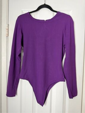 YELETE Long Sleeve One-Piece Bodysuit in Purple